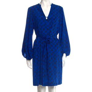 Diane Von Furstenberg Tanyana blue and black silk dress